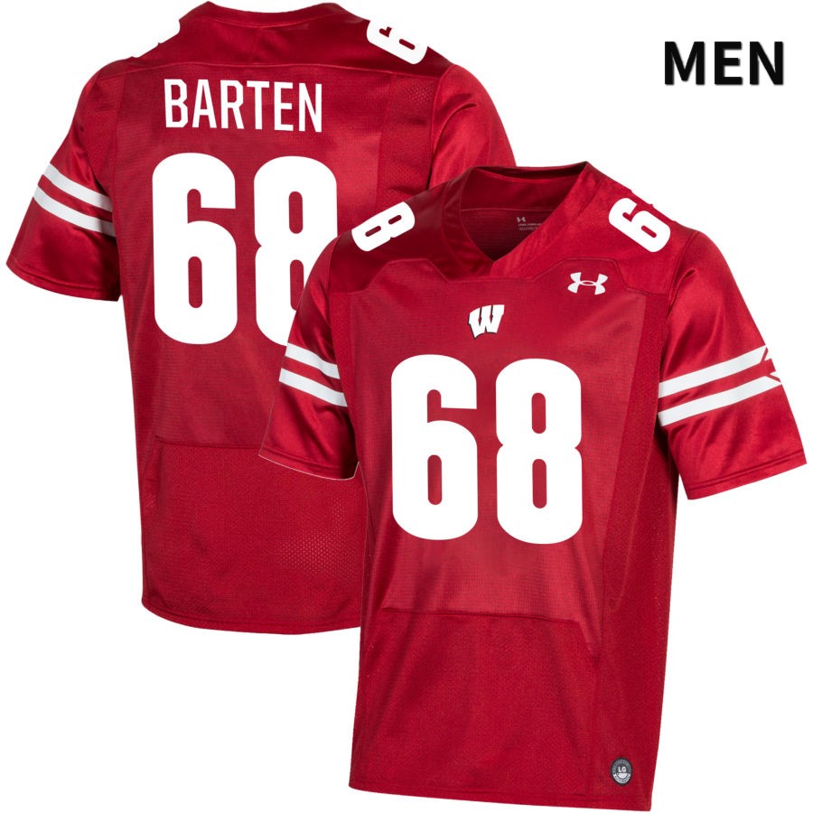 Wisconsin Badgers Men's #68 Ben Barten NCAA Under Armour Authentic Red NIL 2022 College Stitched Football Jersey MM40D65OM